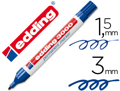 Rotulador edding 3000 punta redonda tinta azul